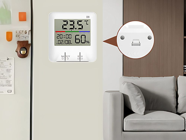 Thermomètre station météo hygromètre interne horloge batterie lcd