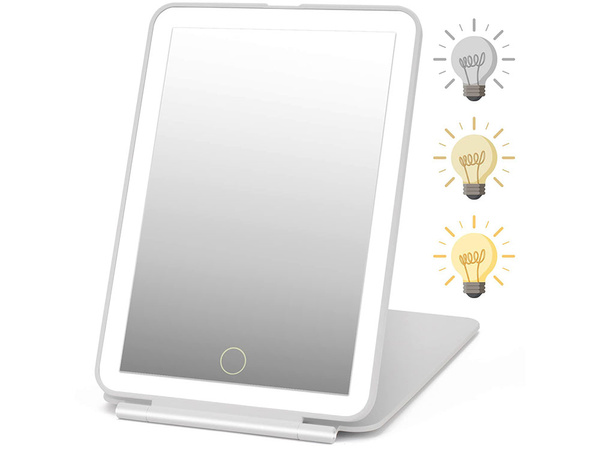 Led apšviestas makiažo veidrodis sulankstomas kelioninis veidrodis