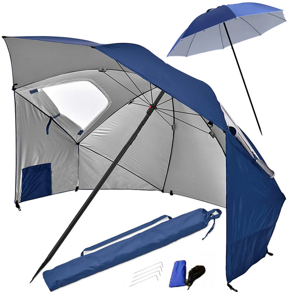 Parapluie de plage tente de jardin pliante 2in1 xxl large avec filtre uv