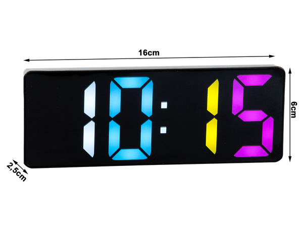 DIGITALER WECKER ELEKTRONISCHES THERMOMETER FARBALARM DATUM SCHLUMMERFUNKTION