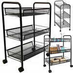 Baie raft bucătărie cabinet pe roți metal rack trei niveluri 3