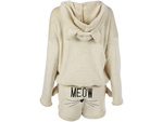 Warm women's pyjamas two-piece with hood soft plush short xl
