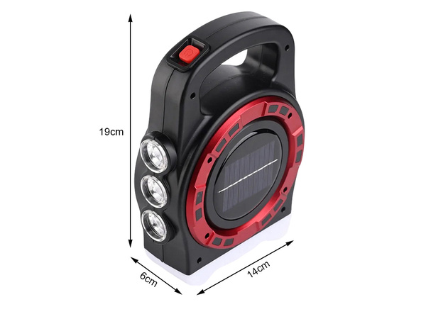 Solar torch portable rechargeable led light powerbank reflector power