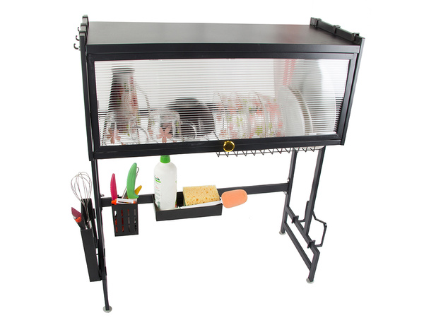 Trockner für geschirr, teller und besteck grosser abtropfbecher schrank organizer 65 cm
