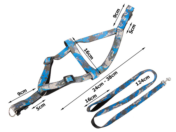 Leash with harness walking harness for dog cat adjustable size comfortable