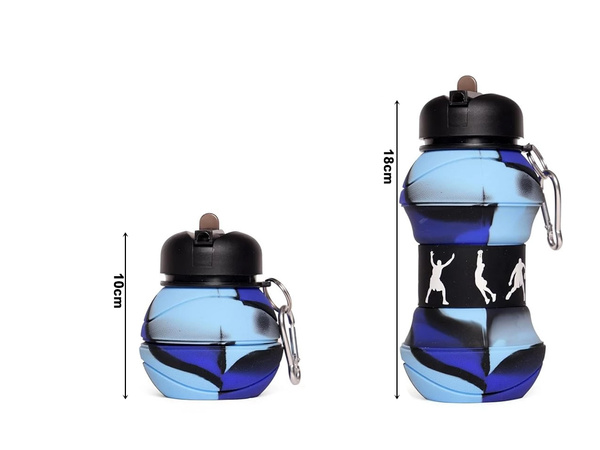 Bidon de sport pliable en silicone bouteille de sport avec bec verseur 500