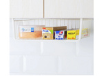 Cesta colgante bajo estante cesta metálica organizador cesta cocina blanco