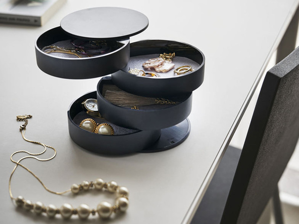 Jewellery box organiser round pull-out box