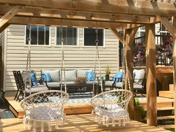 Dārza šūpoles stārķa ligzda karājas krēsls boho 80cm