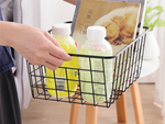 Loft metal metal wire organiser basket for kitchen fruit basket black large