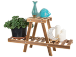 Stojan na záhonek dřevěný květináč dvoupatrový regál