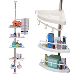 Vannas istabas stūra plaukts vanna duša teleskopisks balts plaukts 4 līmeņi