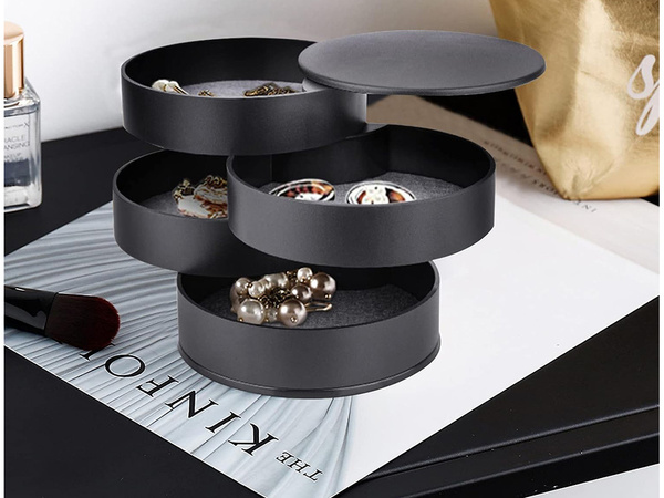 Jewellery box organiser round pull-out box