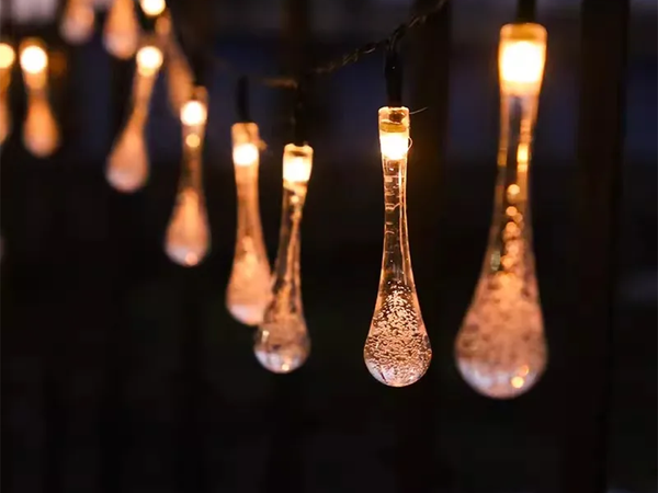 Solárne svetlá záhradné sopečné girlandy terasa balkón 50 led