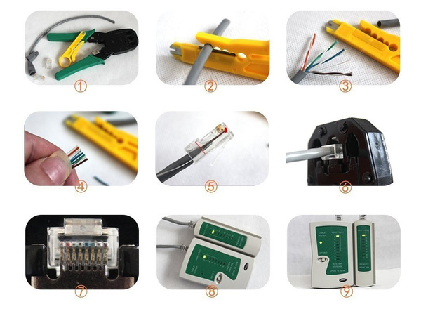 Sada síťových testerů lsa crimper rj45 case