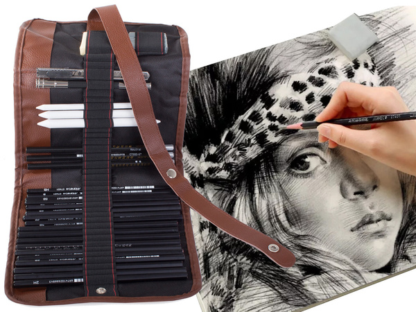 Zestaw do szkicowania rysowania profesjonalny etui