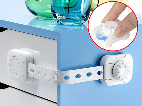 Încuietoare pentru securizarea dulapurilor, sertarelor, zăvoarelor de mobilă și ușilor împotriva copiilor