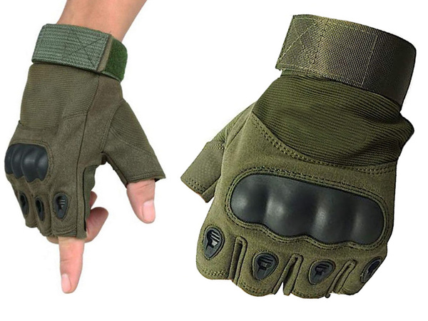 Guantes tácticos sin dedos supervivencia militar xl