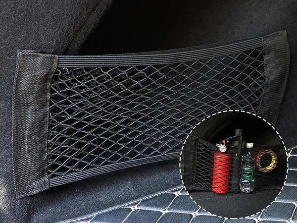 Mreža za avtomobilski prtljažnik robustna z velcro na avtomobilski sedež robusten žep 50x25cm