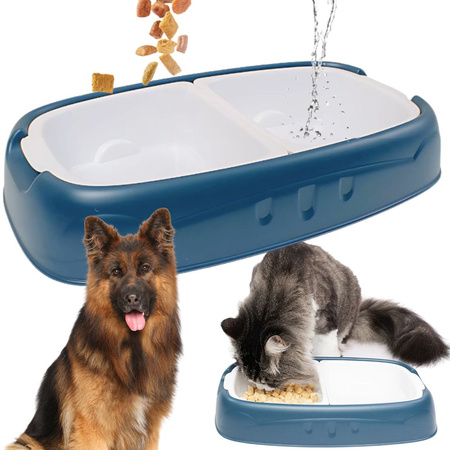 Double bol pour chien chat bols eau et nourriture amovibles grand plastique