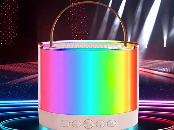Zestaw do karaoke 2x mikrofon bezprzewodowy przenośny bluetooth głośnik rgb