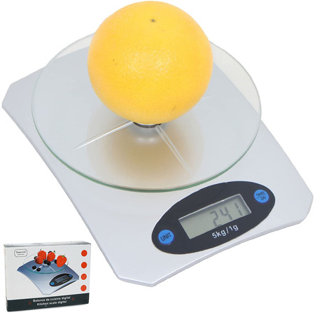Elektroniczna szklana waga kuchenna 5kg / 1g lcd