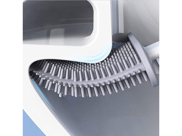 Silikonska straniščna krtača za kopalnico, odporna na puščanje, s polno osnovo