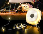 Camping light rechargeable led garland on roll 8m warm