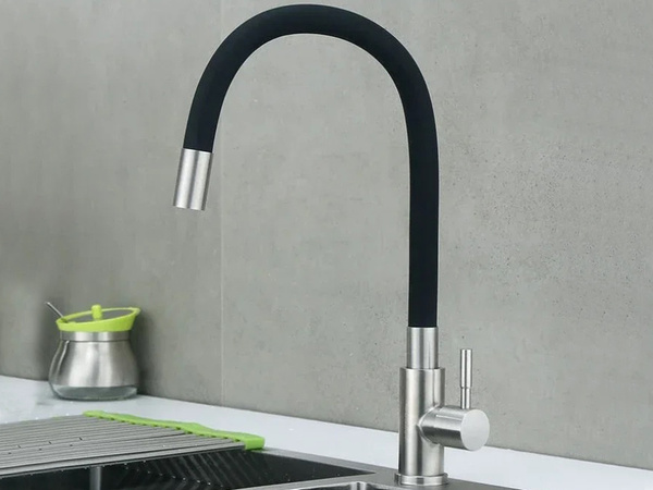 Mitigeur de cuisine flexible avec bec pivotant 360 flexible