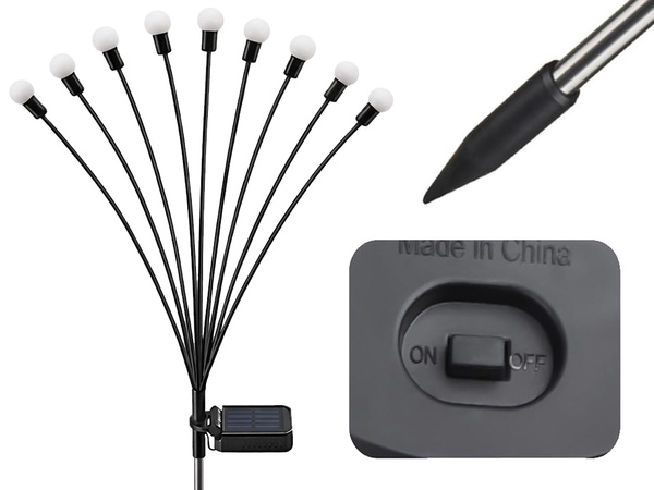 AIAVALGUSTID SOLARNE KULECZKI 2 TUKI PO 8 LAMPEK LED DŁUGIE 70 CM