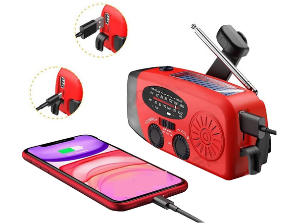 Radio taschenlampe wiederaufladbar solar dynamo kurbeln powerbank usb notfall