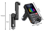 Transmetteur bluetooth 5.0 fm speakerphone usb qc tf bass lcd 12-24v
