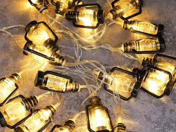 SAULĖS LED SODO ŠVIESOS GIRLIANDOS ŽIBINTAI BALKONAMS TERASOMS DEKORATYVINIAI