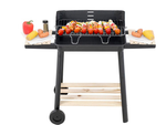 Grill ogrodowy duży węglowy bbq regulowany ruszt półki koła przenośny