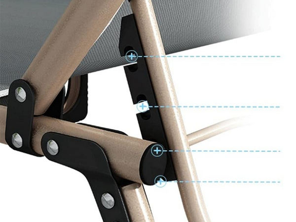 Turistické poľné lôžko sklápacie denné lôžko s nastaviteľným operadlom kanada