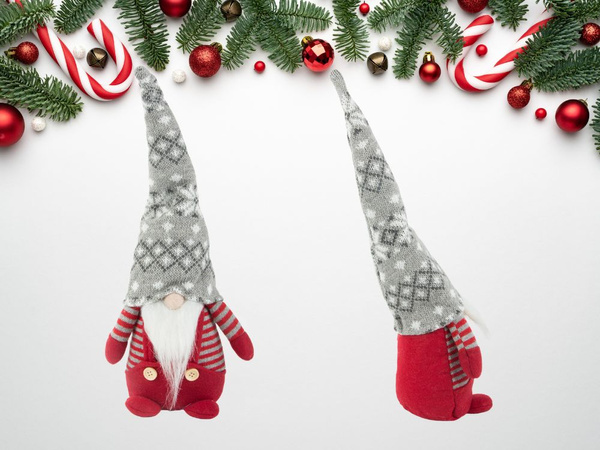 Krismaļu vīgunis sarkanais vīgunis ar krismaļu bārdu 38cm mīksts