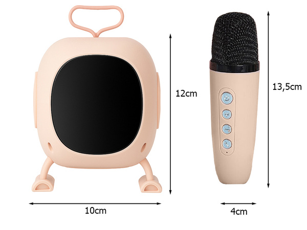 Difuzor bluetooth pentru karaoke cu microfon și led-uri colorate rgb pentru muzică