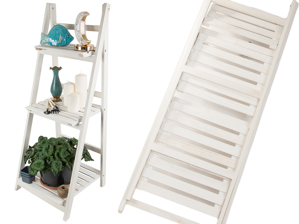 Parterre de madera escalera tres estantes estante para plantas