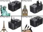 Adaptera socket savienotājs uk usa eu aus universal 2x usb worldwide