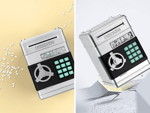 Money box cash machine access code banknotes