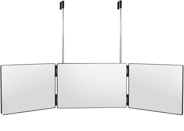 Miroir cosmétique mural rabattable en 3 parties