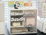 Cabinet organiser desk organiser shelves for cosmetics small items drawers