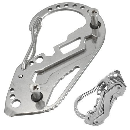 Key ring carabiner survival multitool