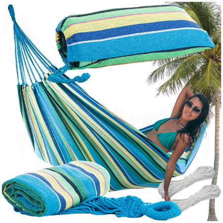 Farbgestreifte gartenhammak mit einzelpersonen 200x80 tasche etui