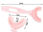Brosse à dents manuelle en silicone pour enfants lettre u 360