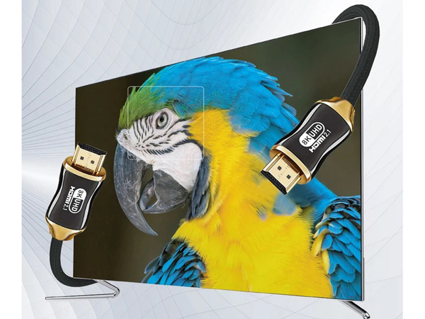 Câble video hdmi 2.1 ultra high speed 8k 60hz 4k 120hz hq gold 2m