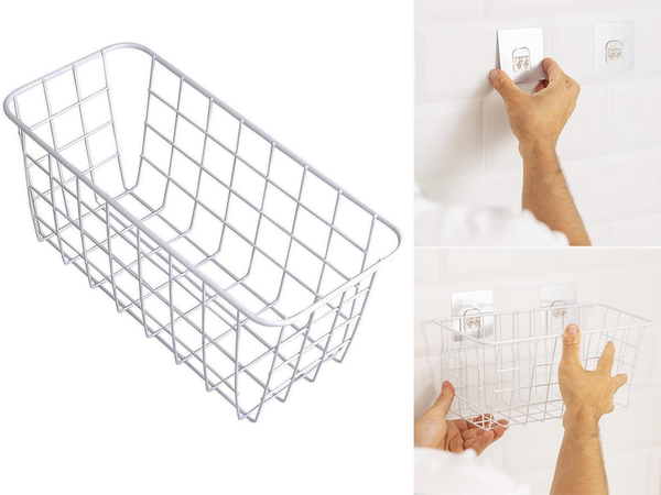 Agățat coș metal organizator agățat raft alb puternic