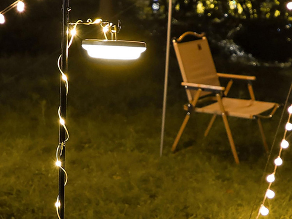 Luz de camping guirnalda led recargable en rollo 8m cálida