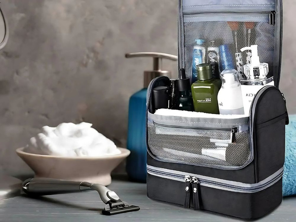 Reisekosmetiktasche ogranizer mit haken gross unisex wasserdicht schwarz