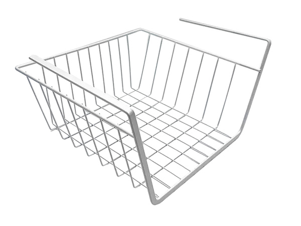 Viseča košara pod polico kovinska košara organizator kuhinjska košara bela